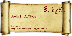 Bodai Ákos névjegykártya