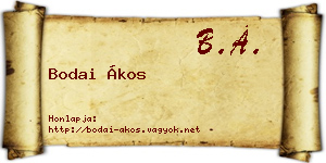Bodai Ákos névjegykártya